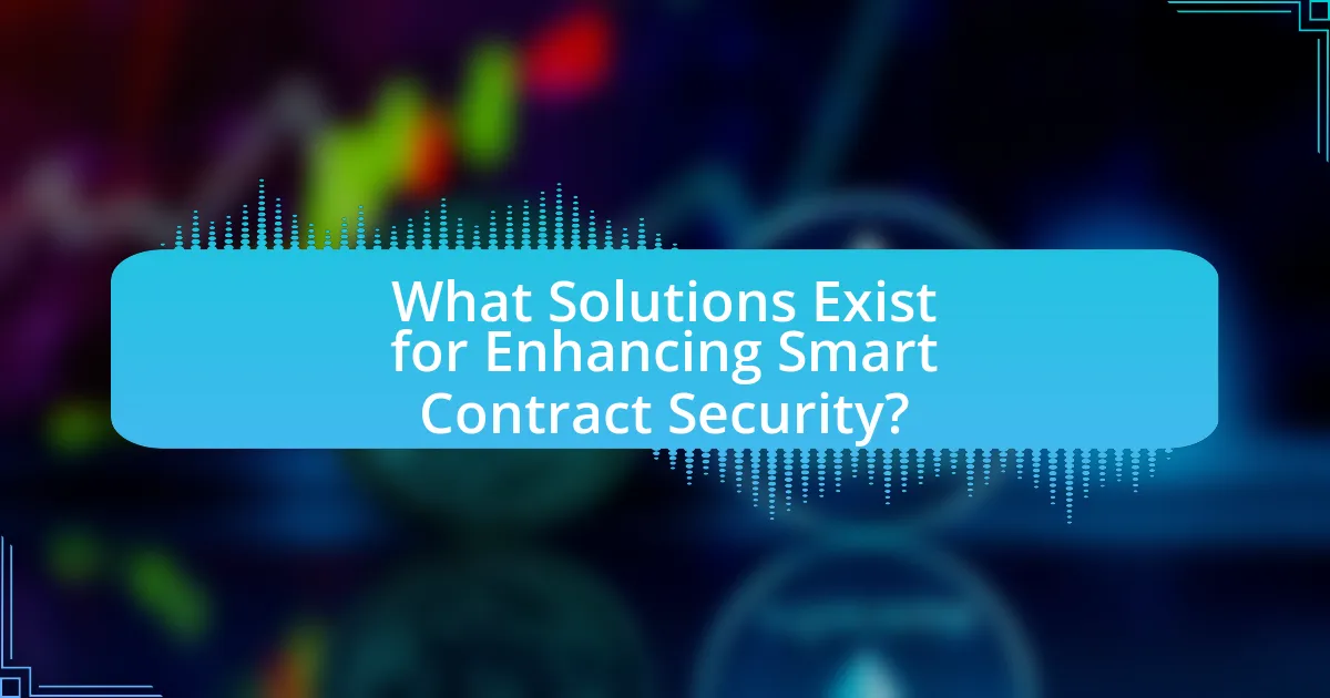 What Solutions Exist for Enhancing Smart Contract Security?